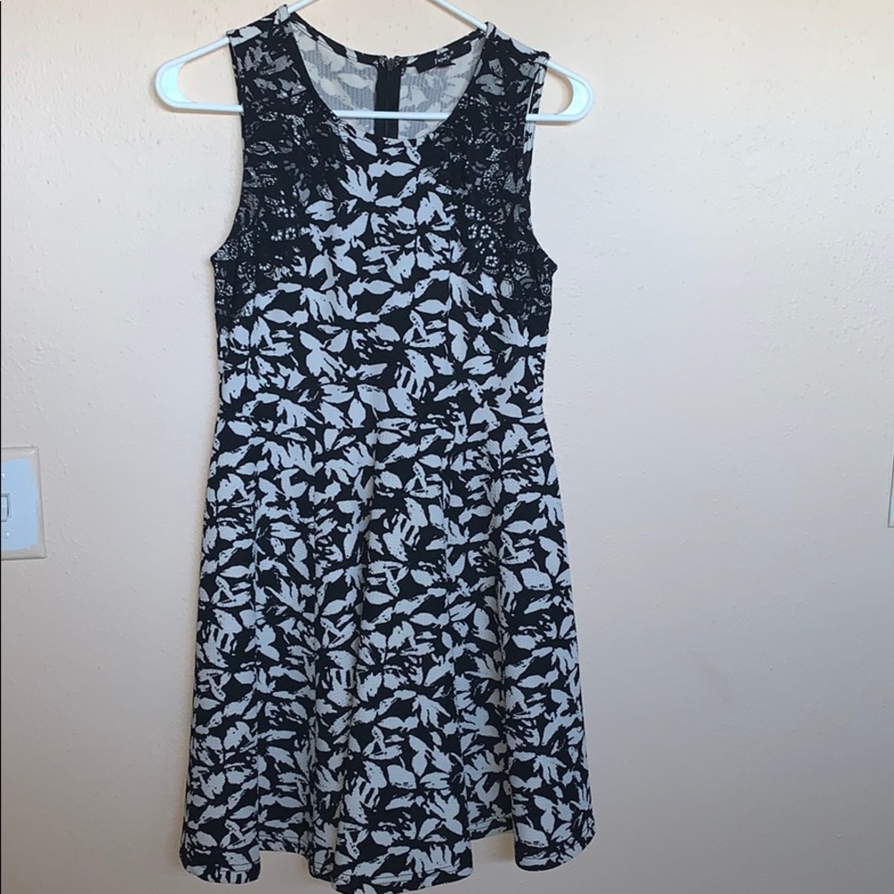 Black and white floral dress